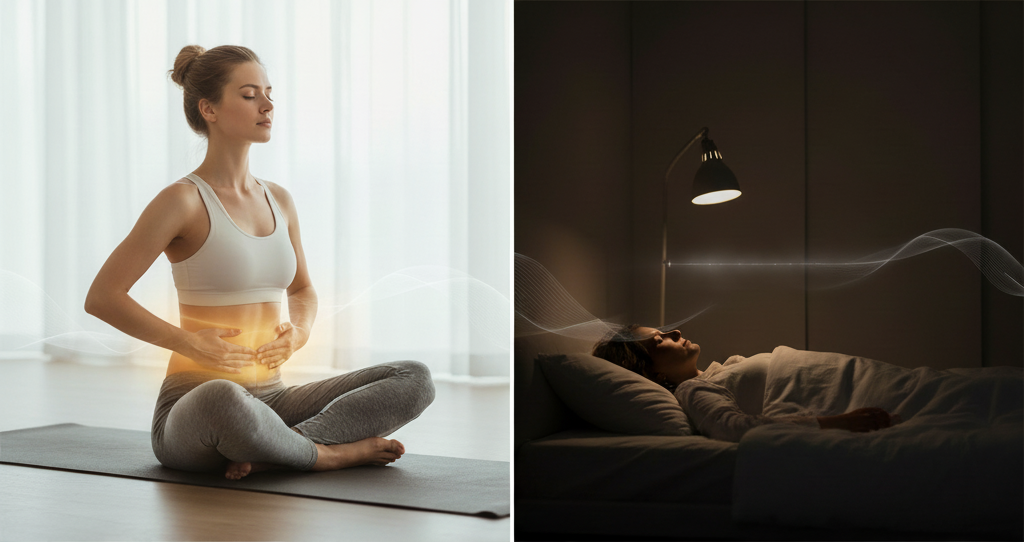 Obraz pokazujący techniki oddechowe na stres